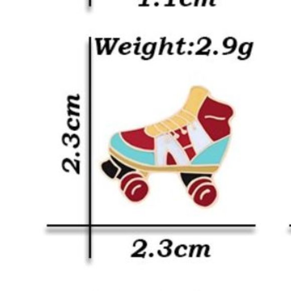 Retro Roller Skate Pin Brooch - Picture 2 of 6